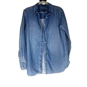 Something navy chambray shirt with pearl buttons S